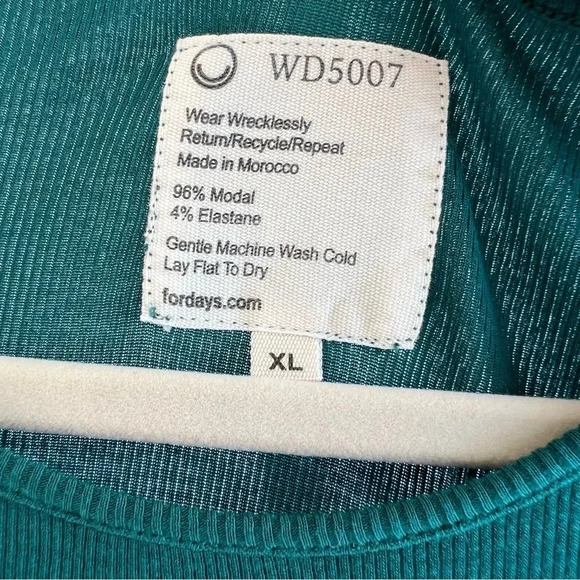 For Days Women’s Birkin Rib Long Sleeve Mini Dress Green XL NWT Classic Spring - Picture 3 of 4